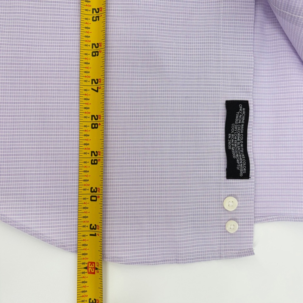 Jos. A. Bank Dress Shirt Mens 16.5-33 Lavender Tailored Fit Traveler Travel Tech - Picture 7 of 7